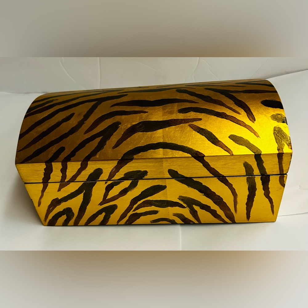 New Stylish Chic Domed Coffee Table Box Gold and Brown made in Philippines